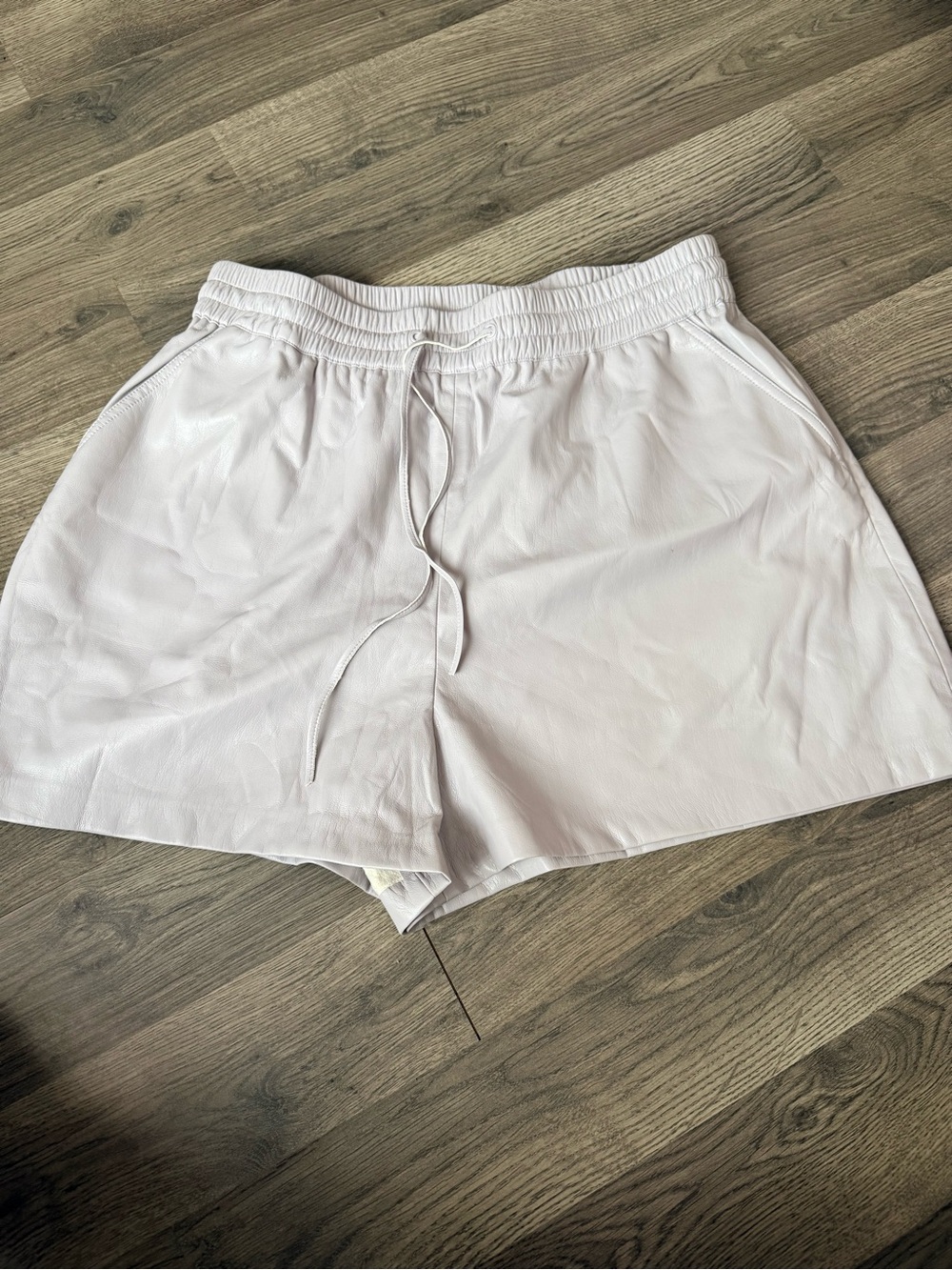 Good American High Waist White Shorts leather